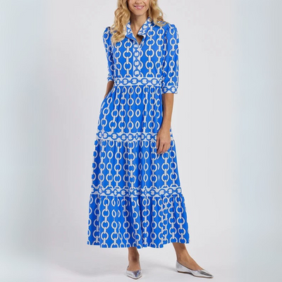 Verity – Hemdblusenkleid mit Kettenprint