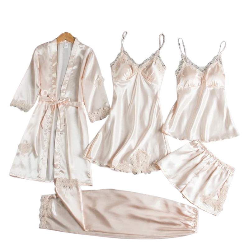 BeautiFash™|5-i-1 Satin Nattkläder Set