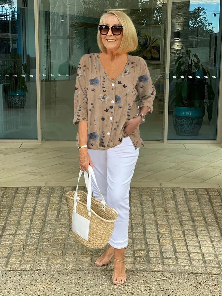 Anwen – Bedruckte Lockere Bluse