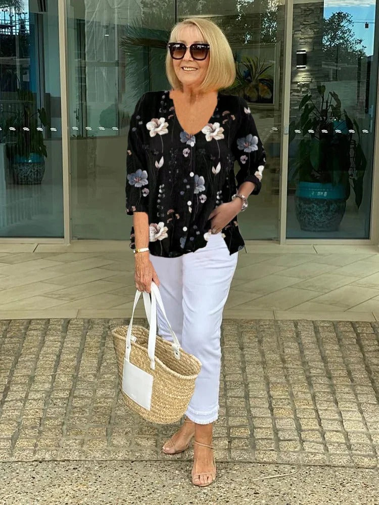 Anwen – Bedruckte Lockere Bluse