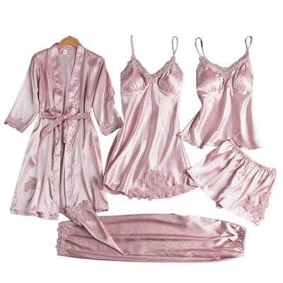 BeautiFash™|5-i-1 Satin Nattkläder Set