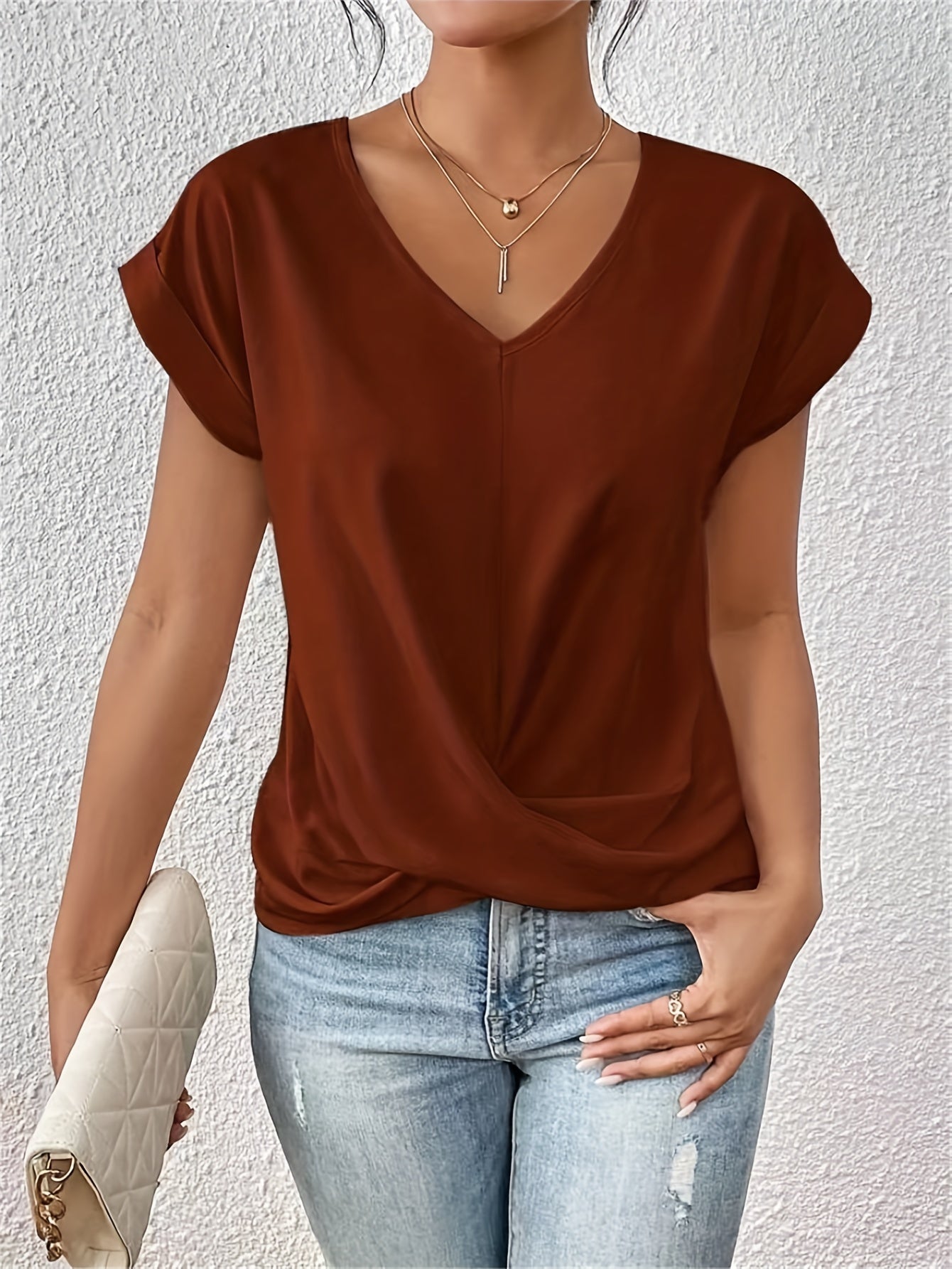 BeautiFash™ | Casual T-shirt med sweetheart-hals