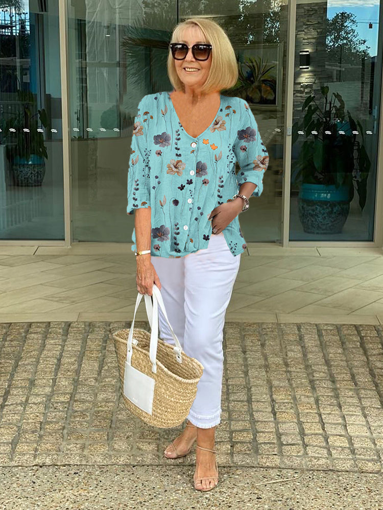 Anwen – Bedruckte Lockere Bluse