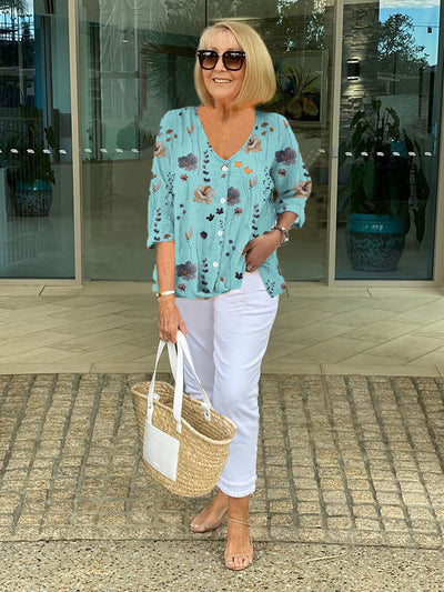 Anwen – Bedruckte Lockere Bluse