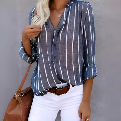 Maddie - Gestreifte Button-Up-Bluse