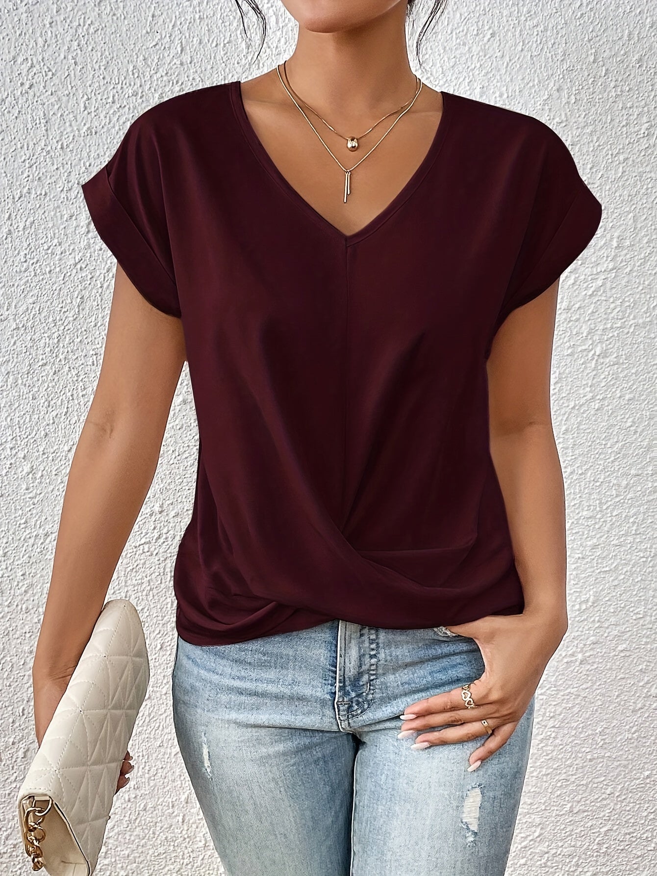 BeautiFash™ | Casual T-shirt med sweetheart-hals