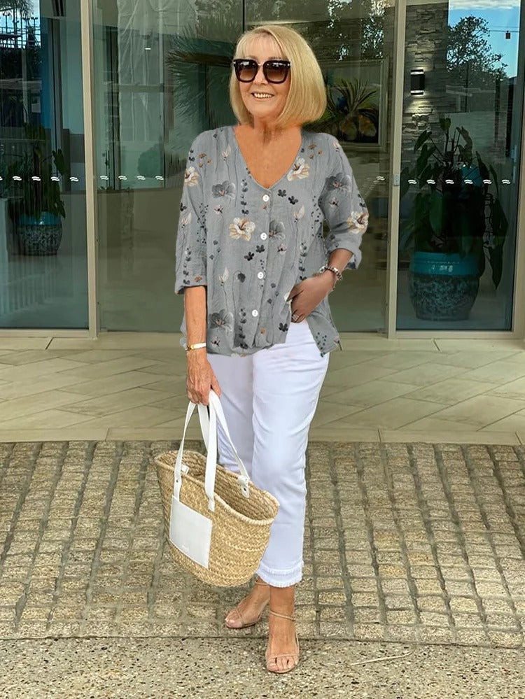 Anwen – Bedruckte Lockere Bluse