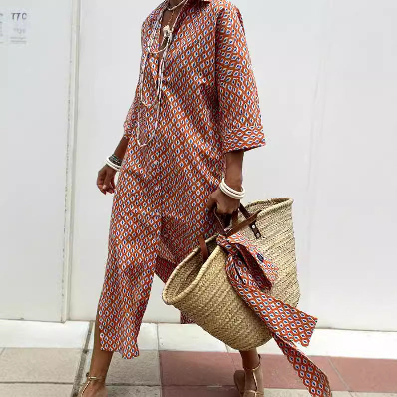 Lureza – Lockeres Hemdblusenkleid