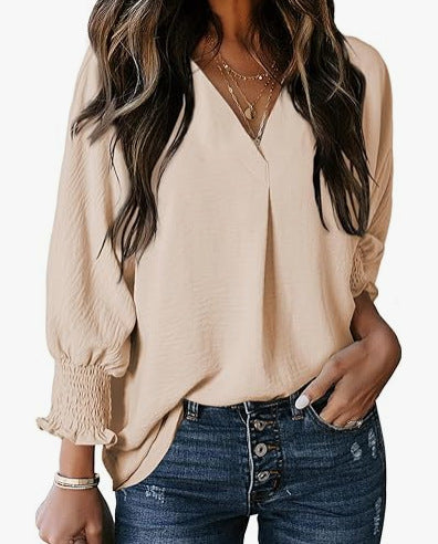 Lunike – Lockere Bluse mit Smokärmeln