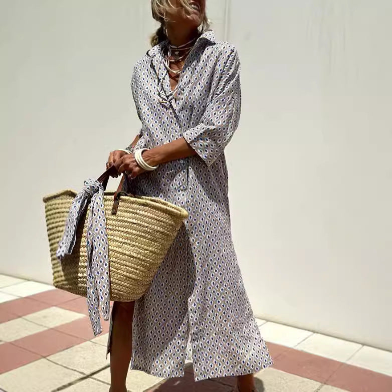 Lureza – Lockeres Hemdblusenkleid