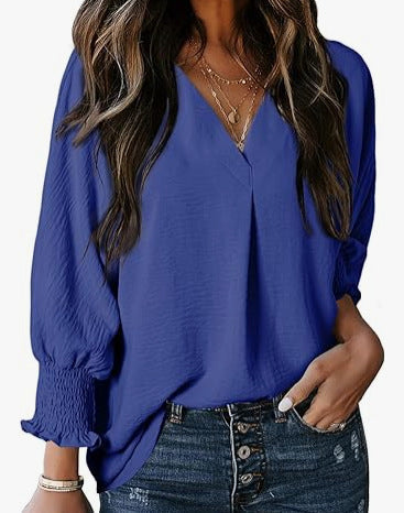 Lunike – Lockere Bluse mit Smokärmeln