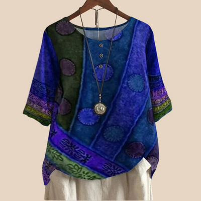 Parmina – Boho Patchwork Bluse