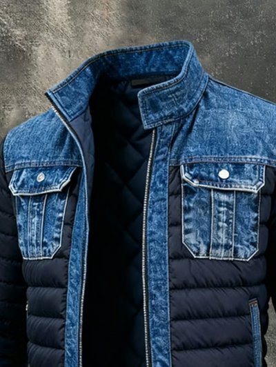 Bruno™ – Gestepptes Hybrid-Jacke aus Denim