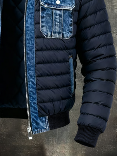 Bruno™ – Gestepptes Hybrid-Jacke aus Denim
