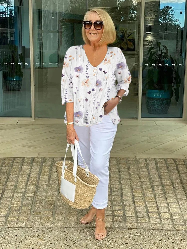 Anwen – Bedruckte Lockere Bluse