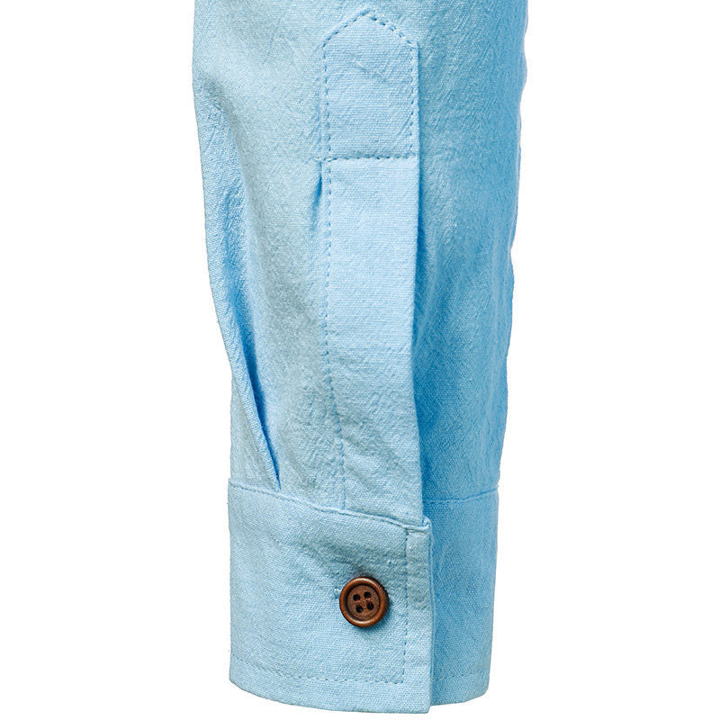 Nestore™ | Vintage Leinenhemd mit langen Ärmeln für Herren