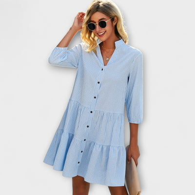 Jolinde – Lockeres Hemdblusenkleid mit Knopfleiste